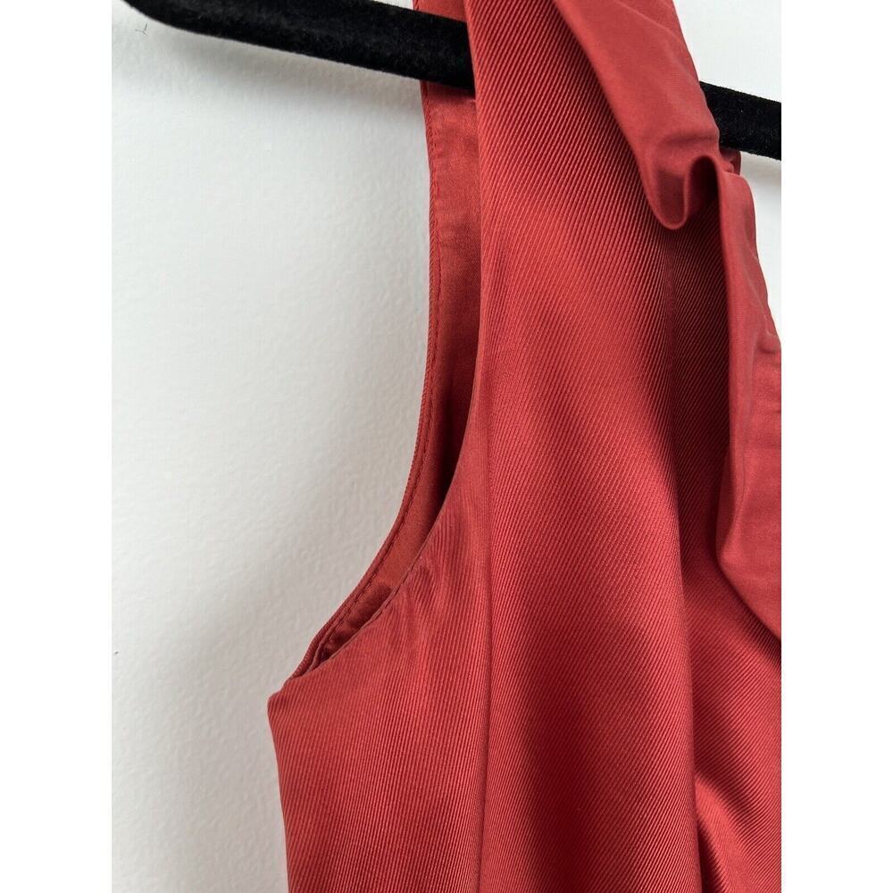 ANTHRPOLOGIE MOULINETTE SOEURS SILK GARNET RED SHEATH DRESS SZ 0 Y2K Babydoll - Picture 8 of 11